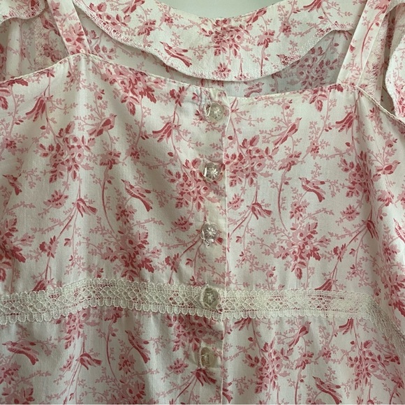 Vintage Laura Ashley Pink Floral Shabby Chic Cottage Core Mini 90’s Dress - Picture 11 of 15